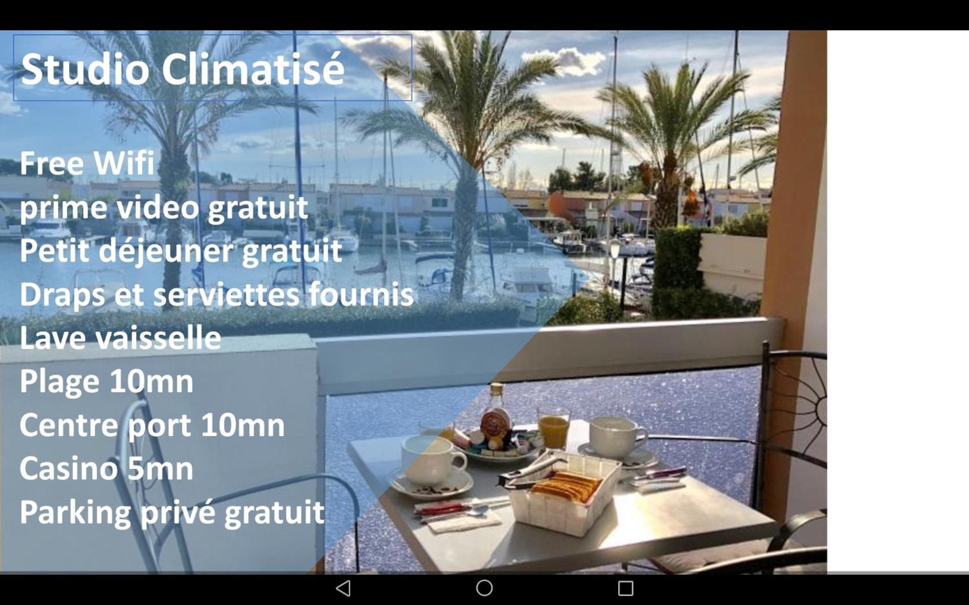 Cap Capistol Studio Le Cap D'Agde Vue Port Экстерьер фото